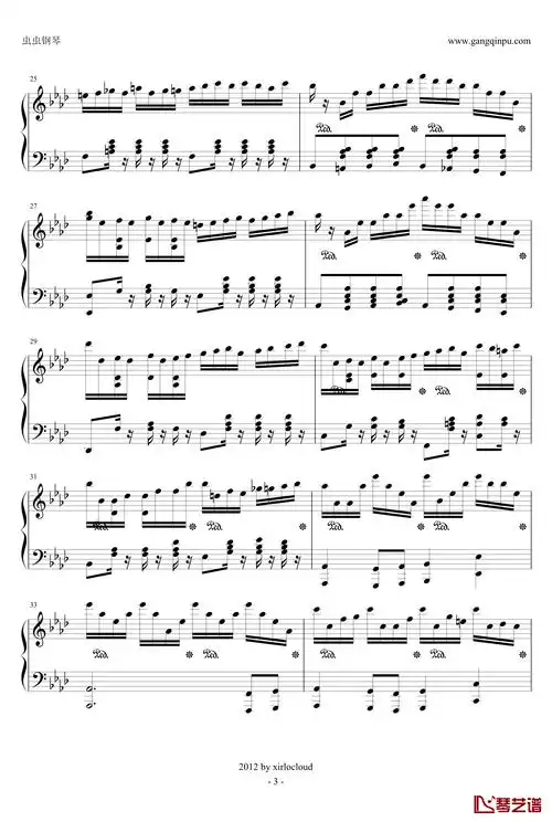 超绝技鬼火练习曲钢琴谱-李斯特vos3