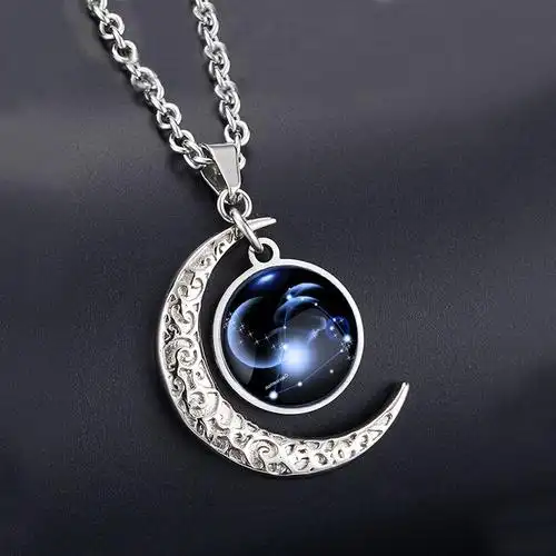 十二星座夜光项链男士个性韩版钛钢吊坠潮人挂件情侣配饰品女首饰