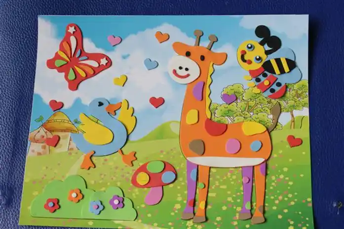 厂家直销eva手工贴益智diy玩具手工贴画儿童diy制作拼图yg系列