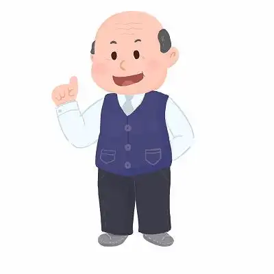 老人家 开心的老爷爷  手绘人物 png素材老人元素