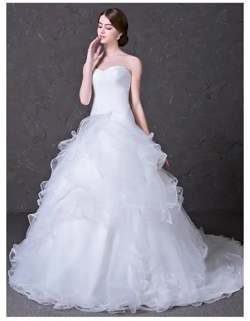 【紫骍】抹胸简约 蓬蓬裙婚纱