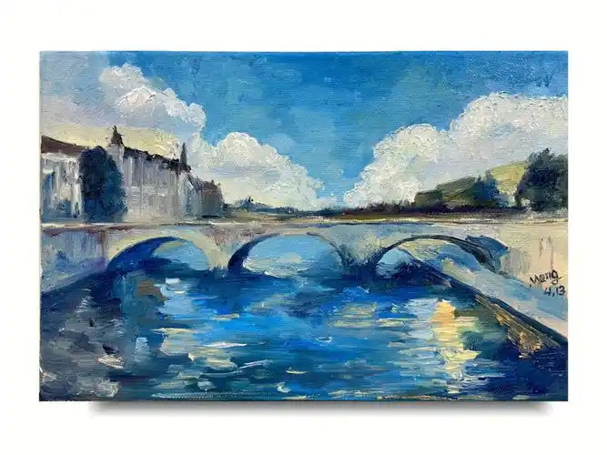 油画风景临摹临摹非原创 有参考照片90:20*30画框9015:榭得堂