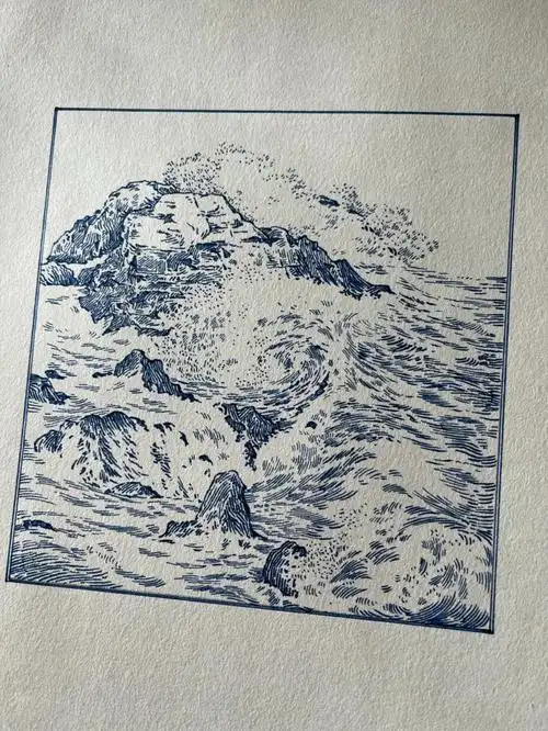 礁石和浪花的简单画法