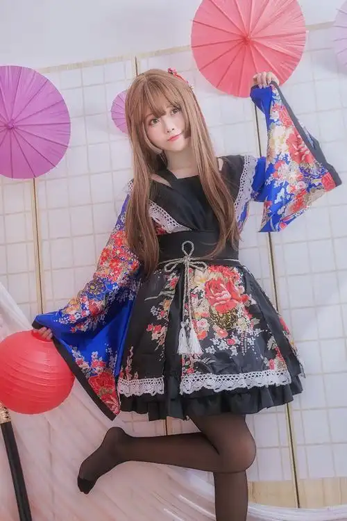 舞台装和服风极乐净土舞蹈服cos服装女宅舞和服 女仆装定做批发