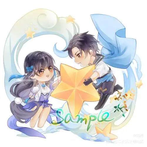 西施和曜_王者荣耀西施曜立绘厚涂平涂q版同人绘画作品