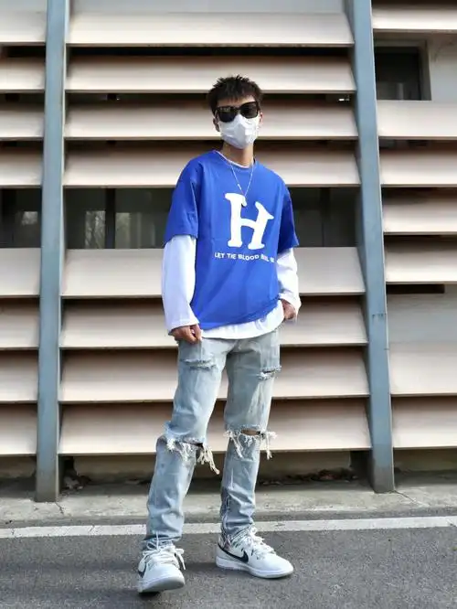 谁能不爱蓝色呀高街叠穿快get