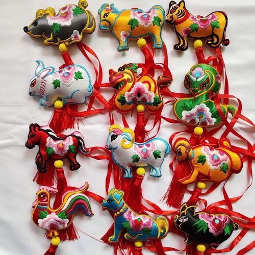 端午香包中号十二生肖挂件刺绣庆阳香包中国特色礼品民间手工艺品