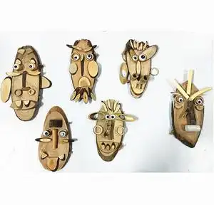 原创低结构木艺挂饰木片抽象画手工diy材料包幼儿园木工树枝竹