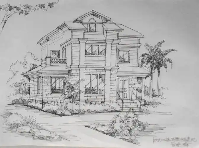 欧式别墅外观手绘效果图|空间|建筑设计|翁小峰 - 原创作品 - 站酷