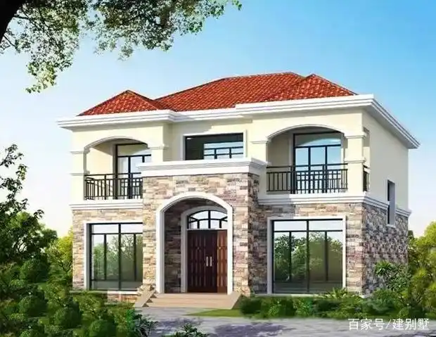 自建农村别墅,完美还原效果图,实景图