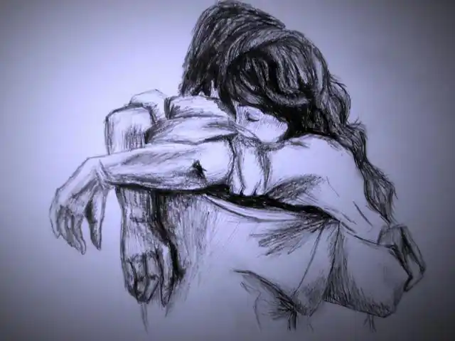 铅笔素描的情侣画(16张)