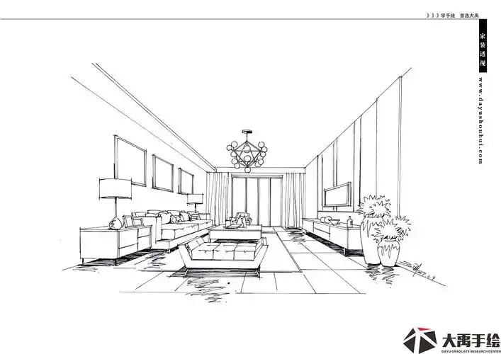 室内线稿图|空间|家装设计|爱手绘大禹_原创作品-站酷zcool