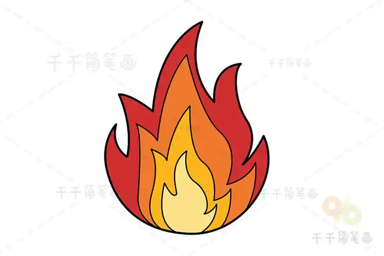 手帐简笔画图片,最实用的手帐简笔画,火苗的简单画法