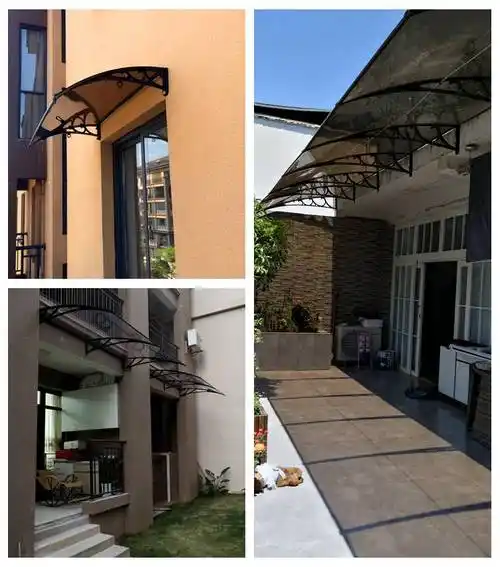 挡雨板屋檐雨篷户外无声雨棚塑钢支架耐力板雨棚窗户阳台飘窗遮阳挡雨