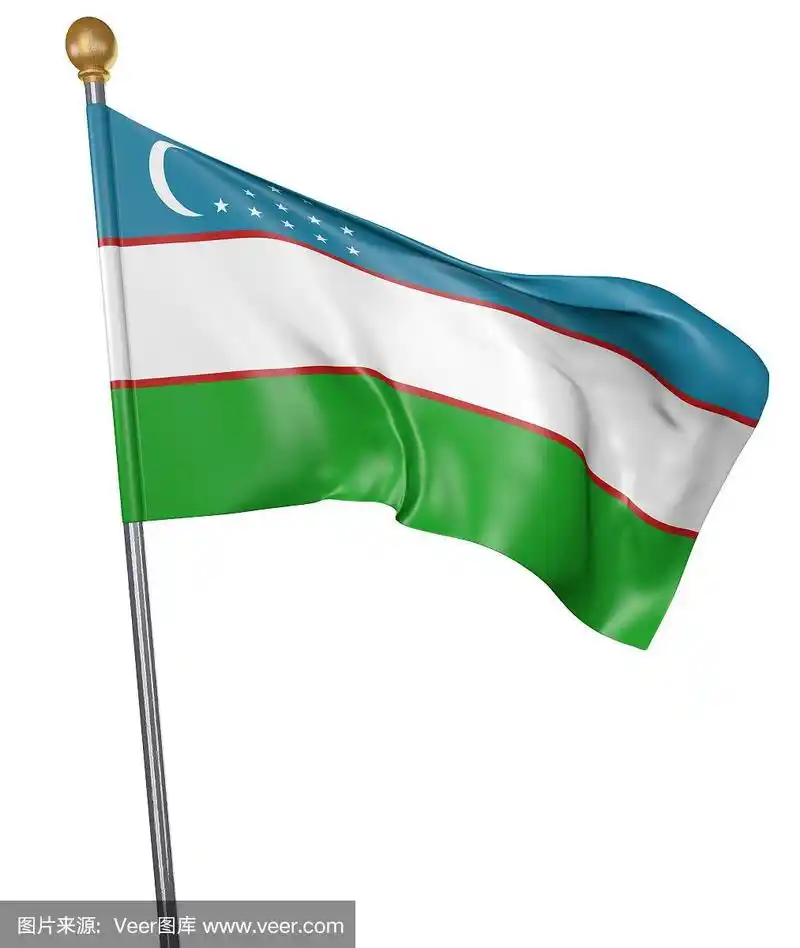 乌兹别克斯坦国旗为白色孤立的国家