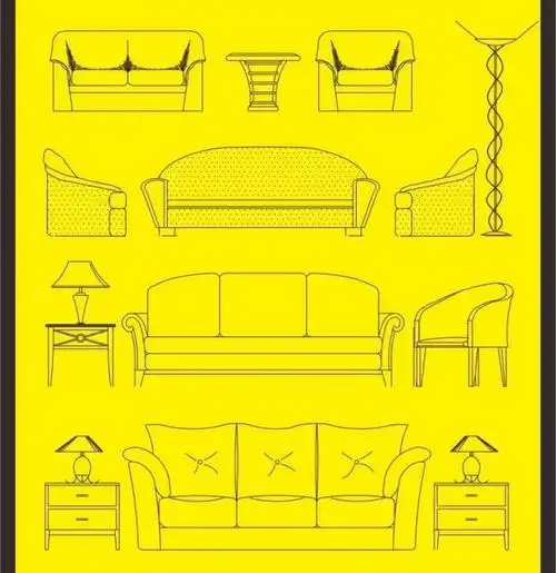 沙发立面图图片