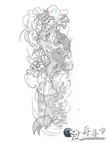 传统花臂纹身传统花臂纹身手稿线稿