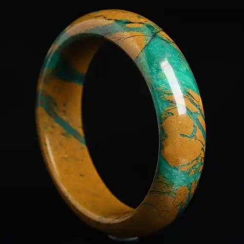 天然云母晶手镯女款绿云母金云母镯子祖母绿原石手环送证书