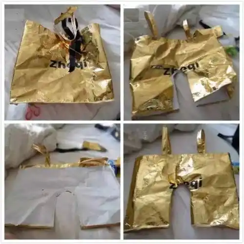 环保套装 日常买衣服时经常有附送的尼龙袋子,可以拿来做成环保套 ..