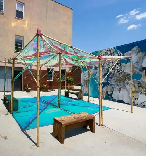 美国彩色帐篷公共空间景观装置艺术