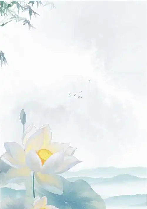 作文纸企业公司信纸背景模板28620淡灰古风水墨山水孤舟书法画册作品