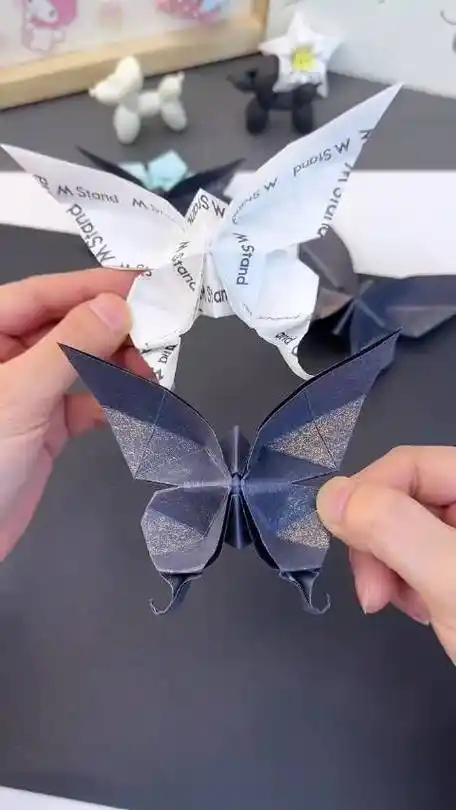 【#儿童创意手工#】立体蝴蝶折纸,超详细的步骤,带孩子一起做吧!