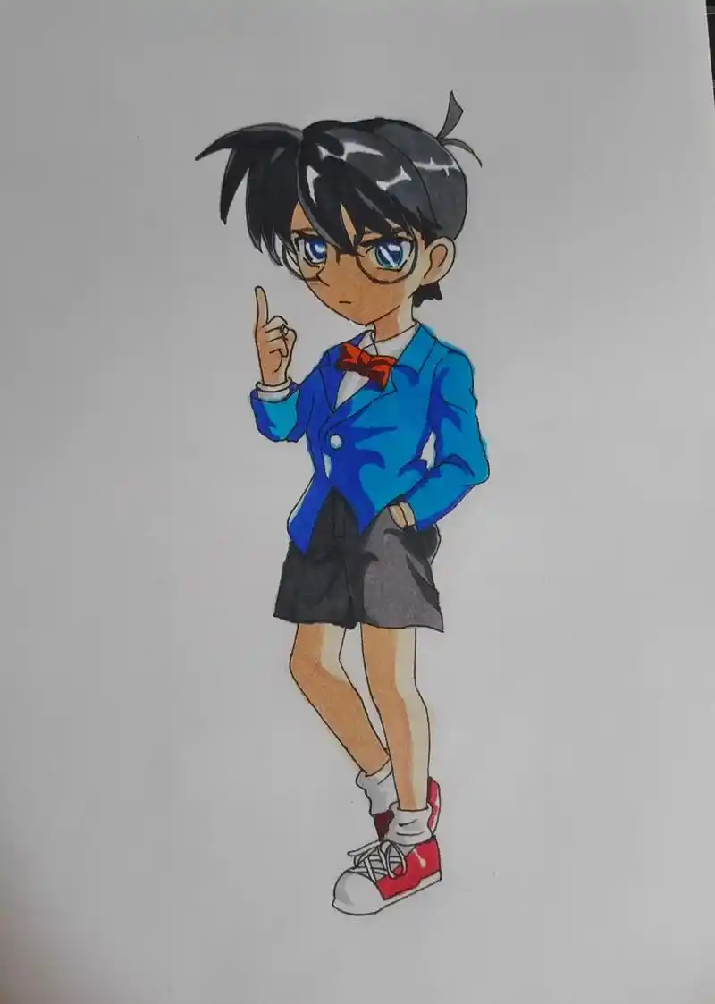 柯南.#动漫人物绘画 #一起学画画  - 抖音