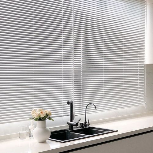 精品百叶窗帘打孔内置卷拉式卫生间厨房浴室防水遮光升降百叶帘【7天