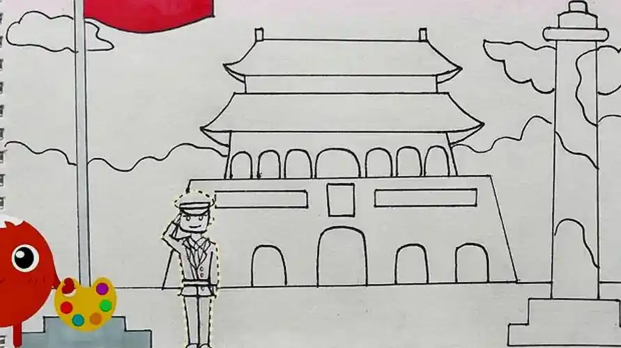 国庆节简笔画怎么画