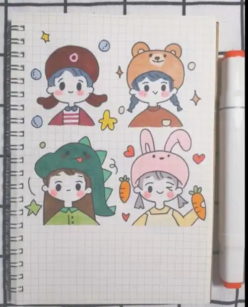 画女生简笔画小红书