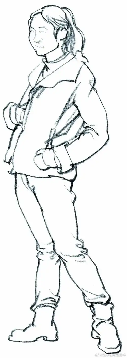 动态练习~站姿侧面#速写##高考