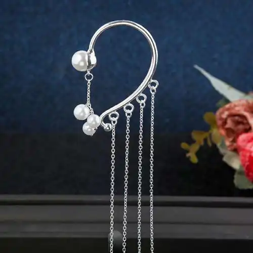 nice创意小饰品耳饰女古风汉服耳挂长款气质耳环复古个性流苏耳夹式适