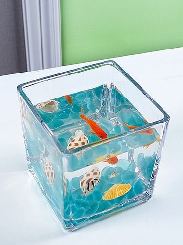 仿玻璃鱼缸客厅小型水族箱桌面中国金鱼泰国斗鱼生态组缸鱼缸裸缸