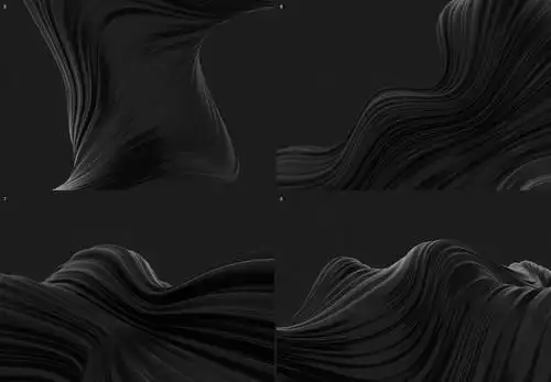 黑色抽象3d波浪条纹背景图素材 abstract 3d wavy backgrounds –