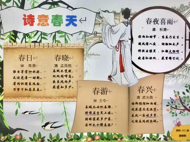 古诗古韵赞春天手抄报春天手抄报