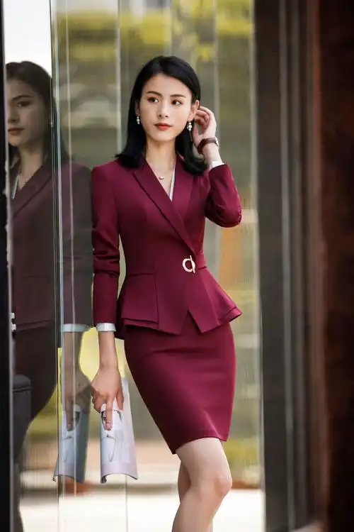 秋季职业装女装套装长袖西装套裙气质修身显瘦韩版美容师工作服