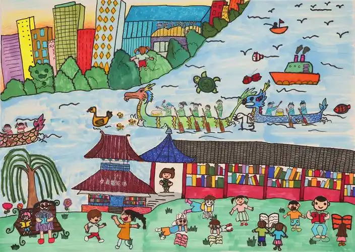 数字文化工程"我心中的图书馆"暨"花儿向阳开"少儿绘画比赛作品展示