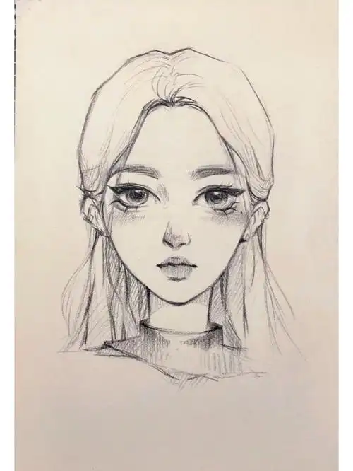 铅笔73画正面头像步骤