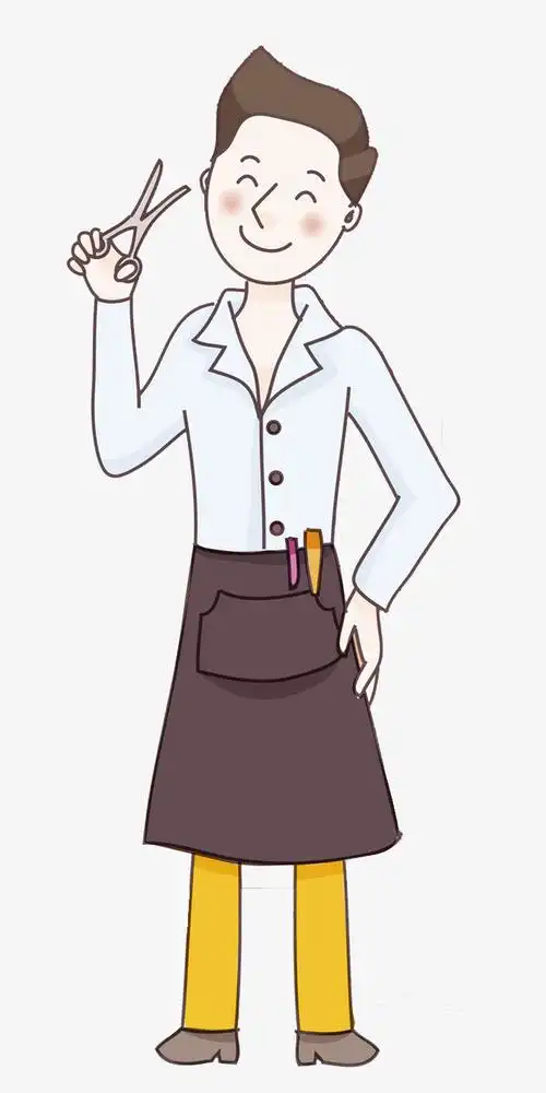 关键词 : 男人,帅气的,理发师,发型师,卡通,高兴地