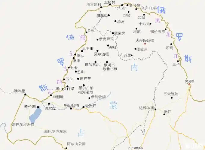 大兴安岭地区分为黑龙江大兴安岭和内蒙古大兴安岭.