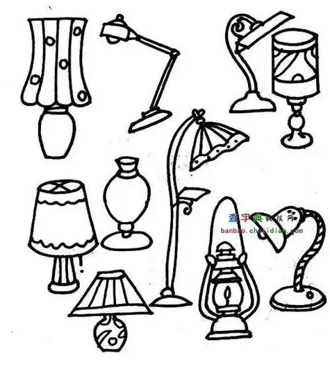 多个生活用品组合简笔画