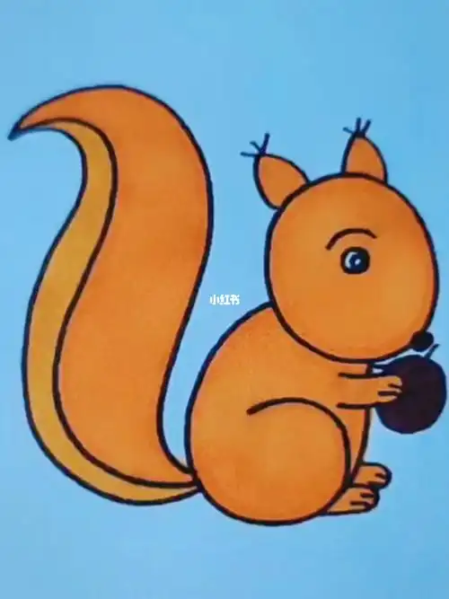 简笔画——小松鼠_简笔画_儿童画_兴趣爱好_绘画