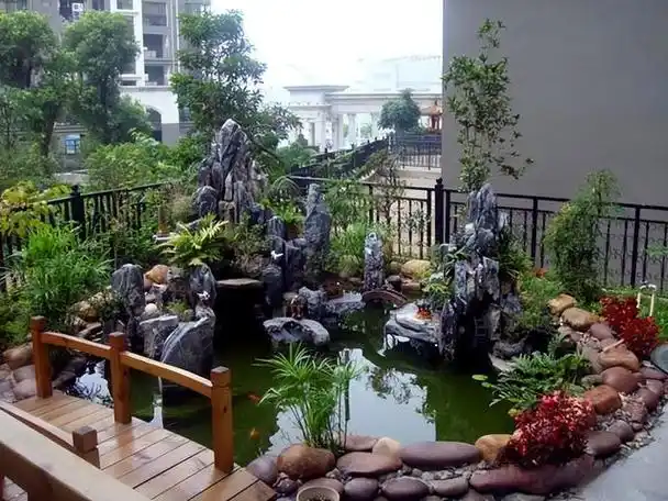 不学不知道,庭院鱼池假山竟如此之美