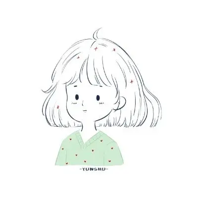 小清新简笔画女生头像白底头像676767