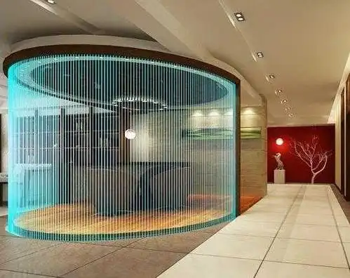流水光纤水幕,大堂水幕景观,光纤水幕帘,别墅玄关水幕景观