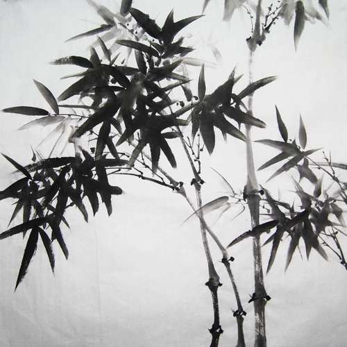 纯手绘四尺斗方客厅书房水墨写意花鸟竹子墨竹名人字画国画书画