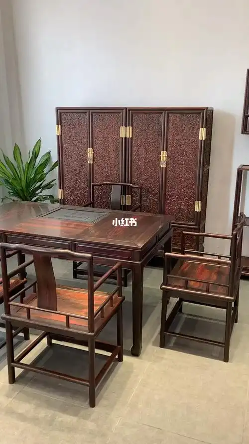 大红酸枝老料是真好看玫瑰椅明式泡茶桌