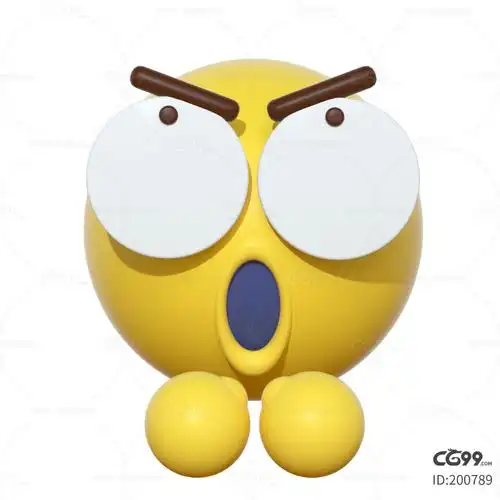卡通emoji表情黄色图标兴奋打拳 qq面部表情 3dqq表情3d模型