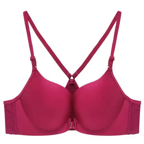 珀依兰 无钢圈前扣女文胸运动型背心式一片式舒适无痕聚拢内衣夏