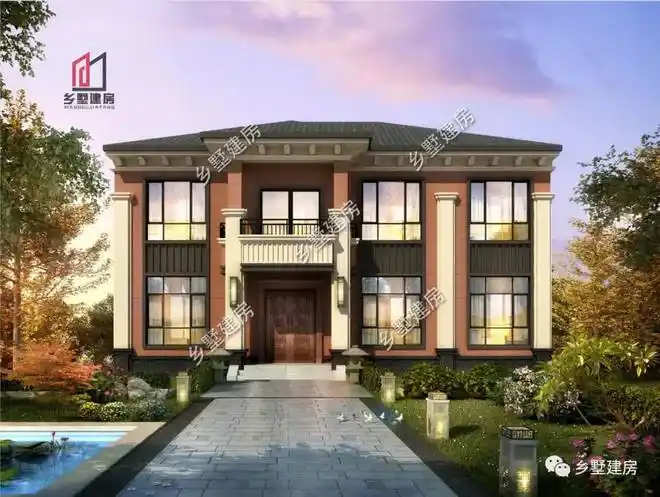 15x11米现代风两层别墅典雅与时尚的完美结合农村建房不再愁